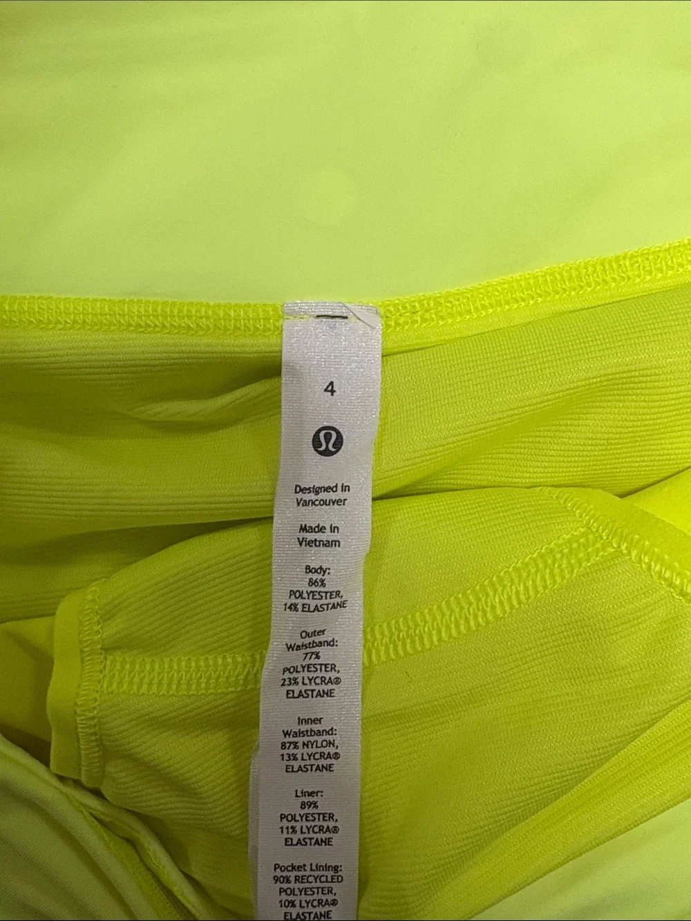 lululemon athletica Neon Yellow Athletic speed up shorts